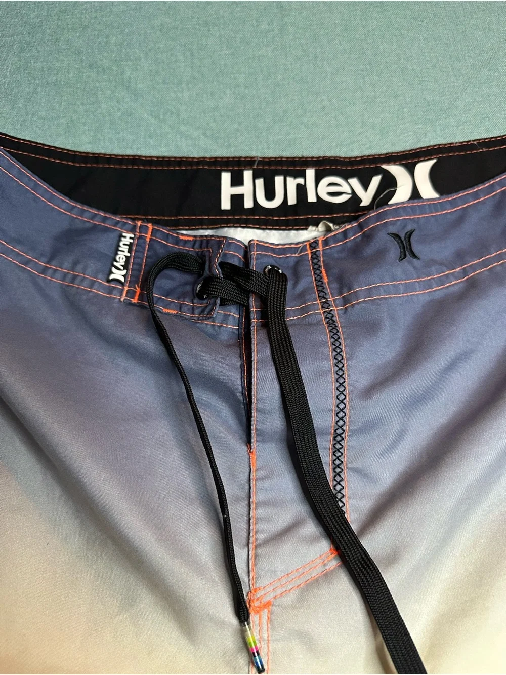 Hurley Vintage Men's Coral to Blue Ombre Swim Board Shorts